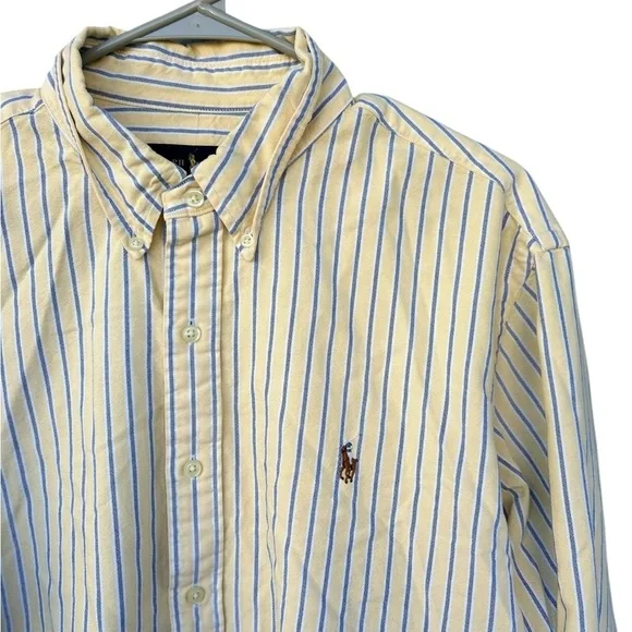Polo Ralph Lauren Striped Button Down Dress Shirt - Size XL - Yellow - Pony - Picture 6 of 6